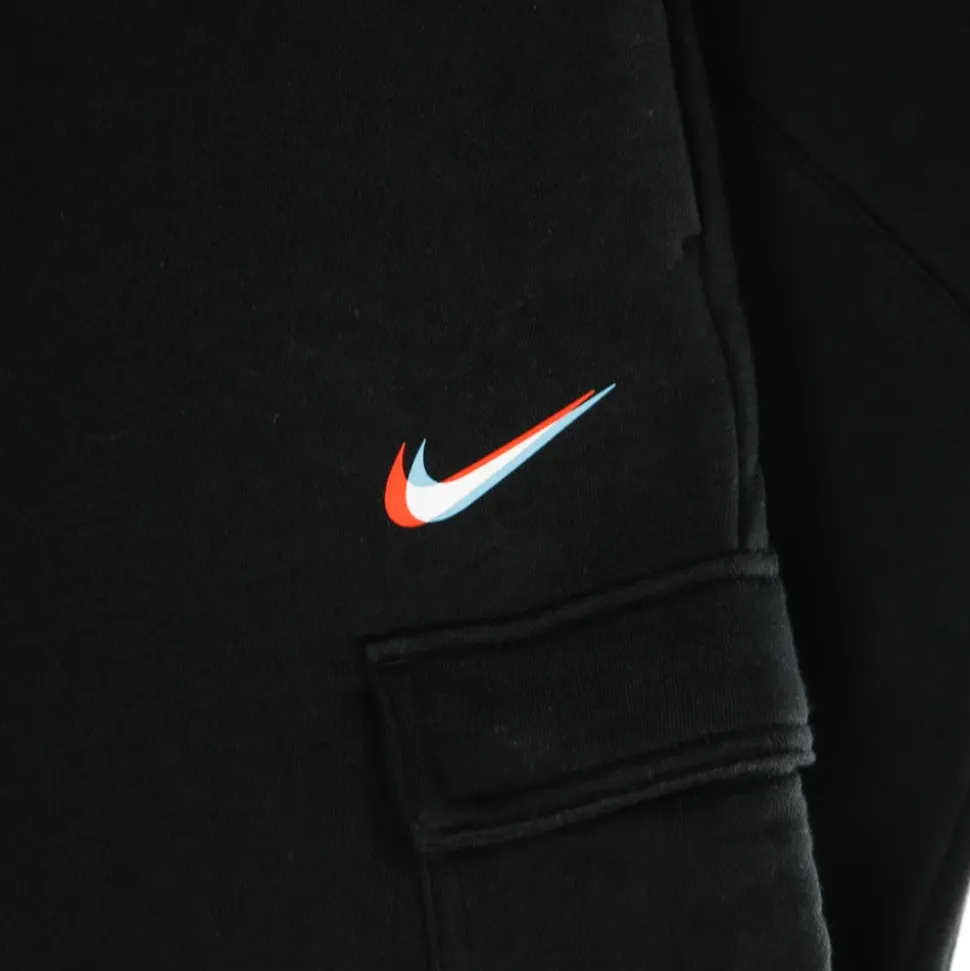 Pantaloni tuta in pile con tasche cargo nere