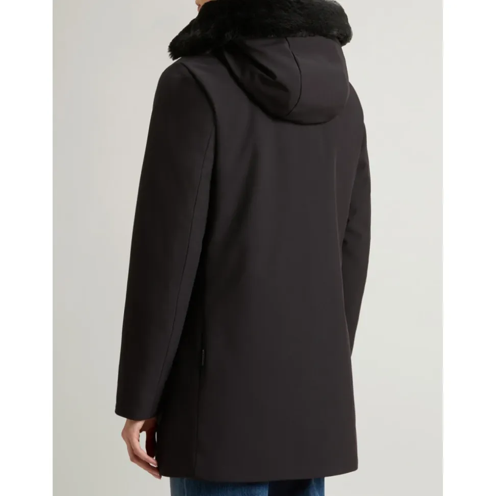 Parka Cappotto Nero in Piuma