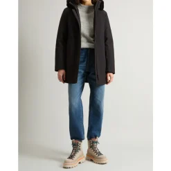 Parka Cappotto Nero in Piuma