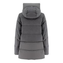 Parka in lana trapuntata con cappuccio imbottito