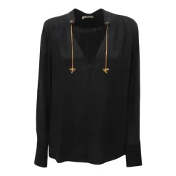 P4029 Blusa WO Camicia in Viscosa con Scollo a V