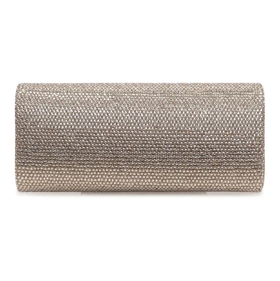 Pochette rigida rivestita di micro strass