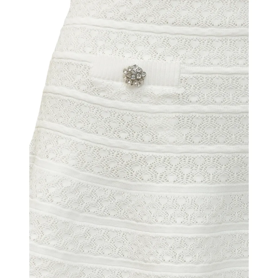 Pointelle Knit Mini Skirt