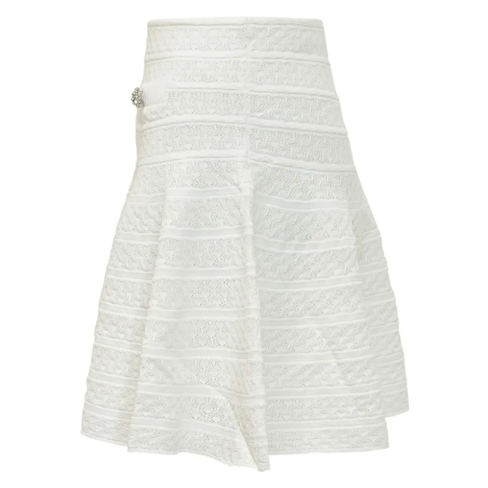 Pointelle Knit Mini Skirt