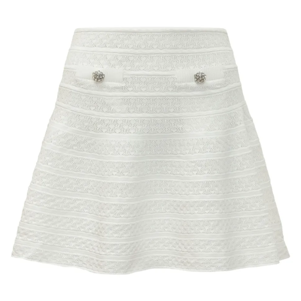 Pointelle Knit Mini Skirt