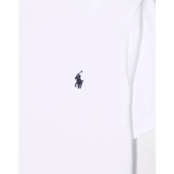 Polo in Cotone Bianco/Blu Navy