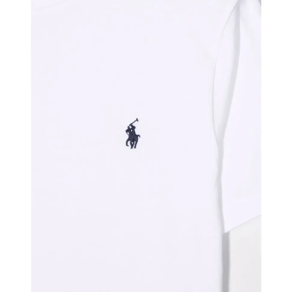 Polo in Cotone Bianco/Blu Navy