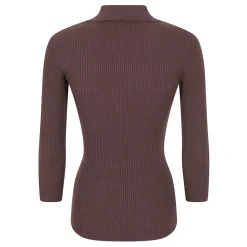 Polo in maglia micro-intrecciata