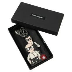 Portachiavi in Pelle con Logo Badge DGFAMILY