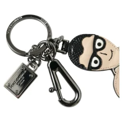 Portachiavi in Pelle con Logo Badge DGFAMILY