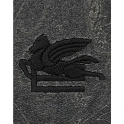 Portafoglio con stampa Paisley e motivo Pegaso