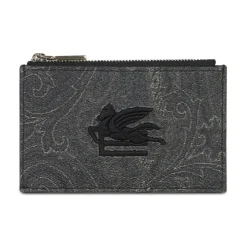 Portafoglio con stampa Paisley e motivo Pegaso