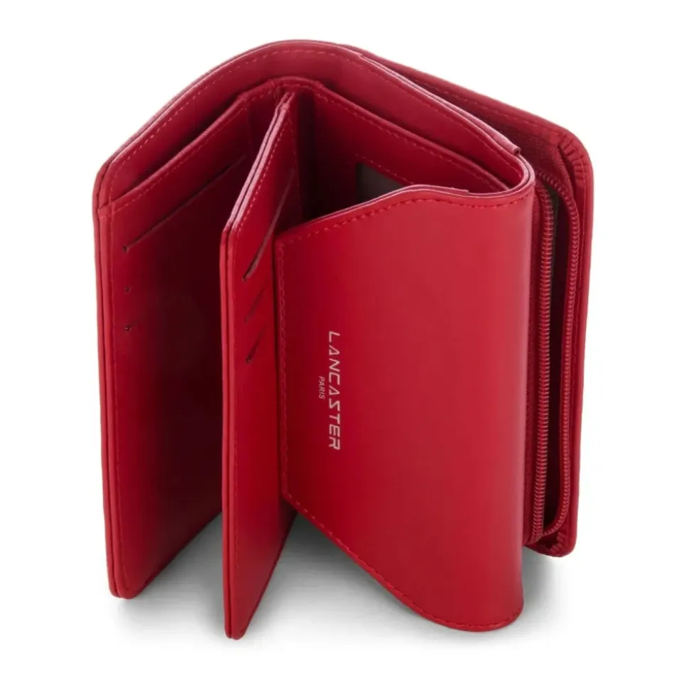 Portafoglio in pelle rosso con chiusura a patta