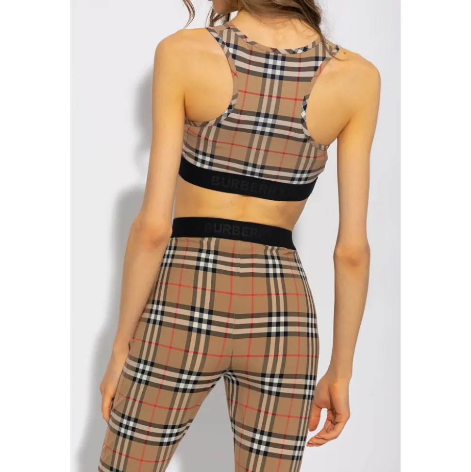 Reggiseno Sportivo con Stampa Vintage Check