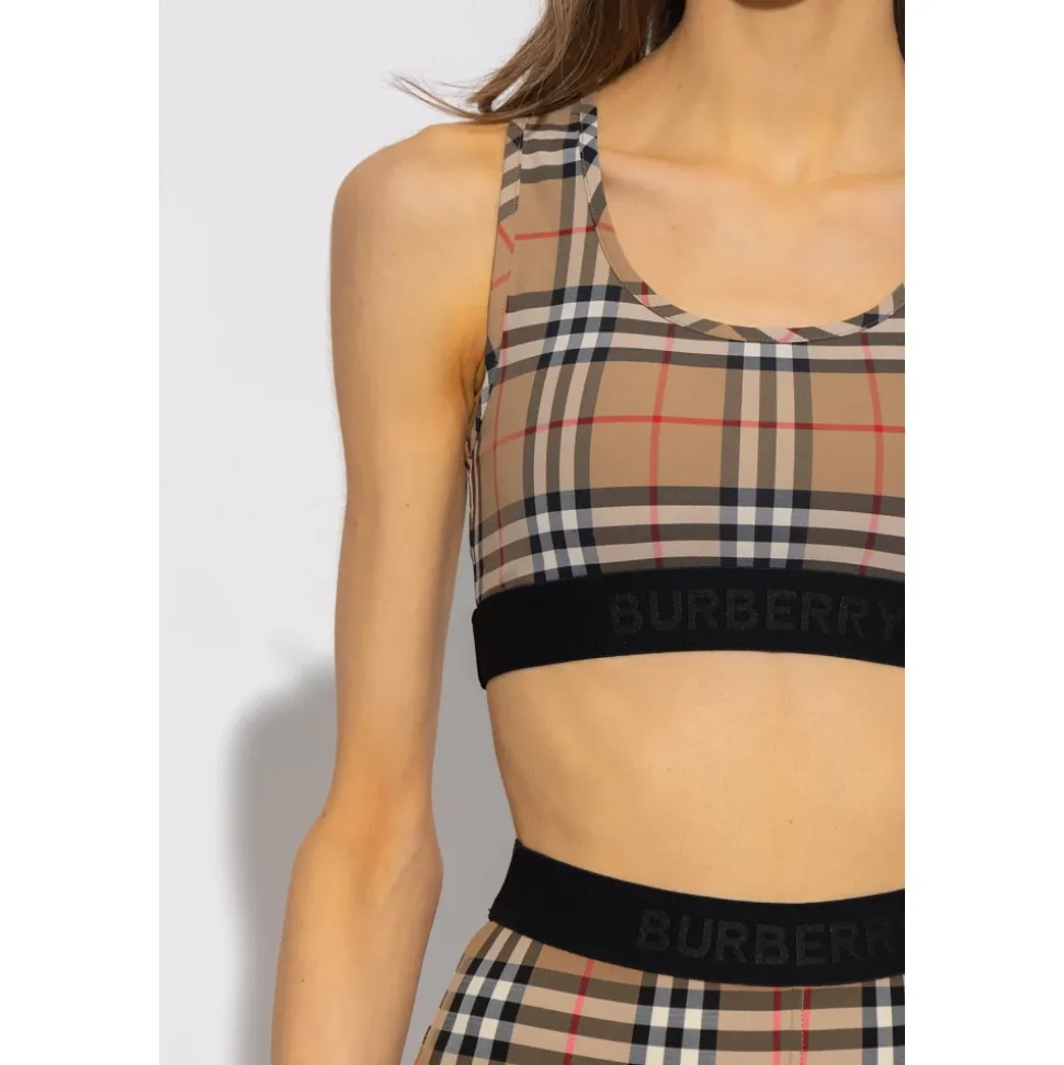 Reggiseno Sportivo con Stampa Vintage Check
