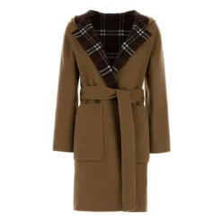 Reversible Wool Hooded Wrap Coat