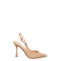 Sandalia slingback in pelle nude