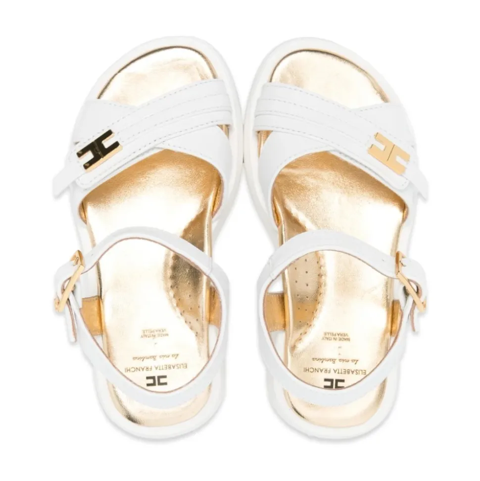 Sandali Bassi in Pelle con Cinturini
