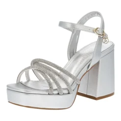 Sandali con Tacco Alto Argento Elevano Stile