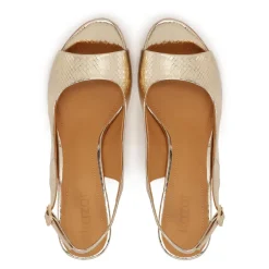 Sandali in pelle stampata oro