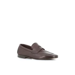 Sandali Mocassino in Pelle Marrone Scuro