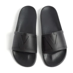 Sandali Neri con Logo V