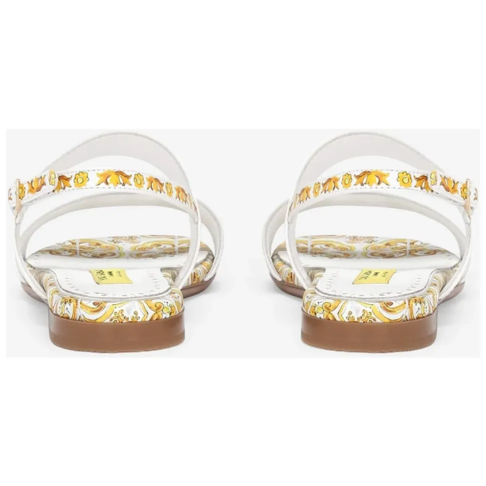 Sandali Ragazze in Pelle Maiolica Gialla