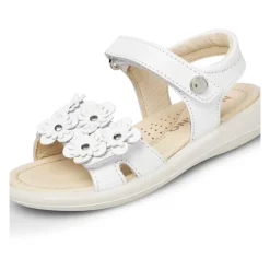 Sandalo in pelle con applicazioni floreali