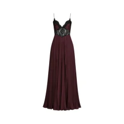 Satin Lace Insert Maxi Dress