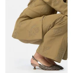 Scarpa Slingback in Maglia con Effetto Metallizzato