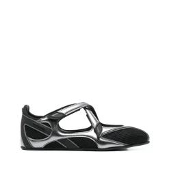 Scarpe basse in seta e nylon nere