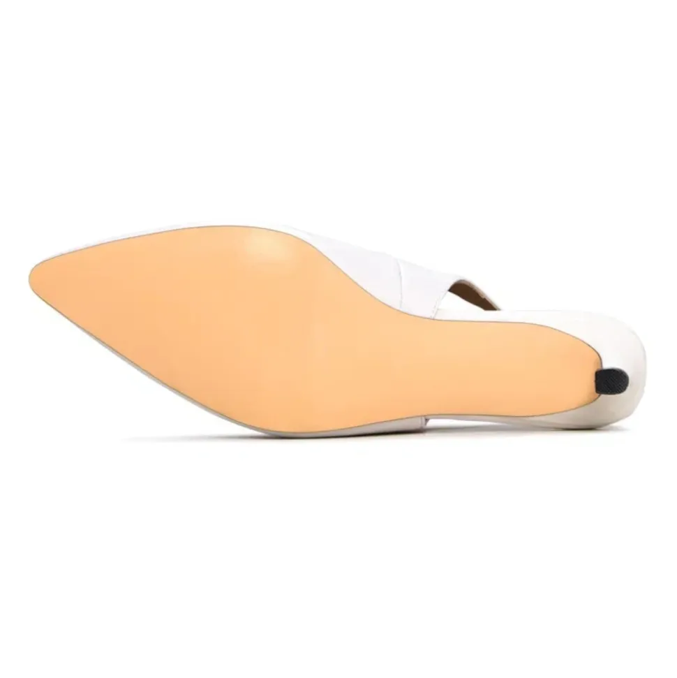 Scarpe con Tacco a Spillo Slingback Minimaliste - Bianche