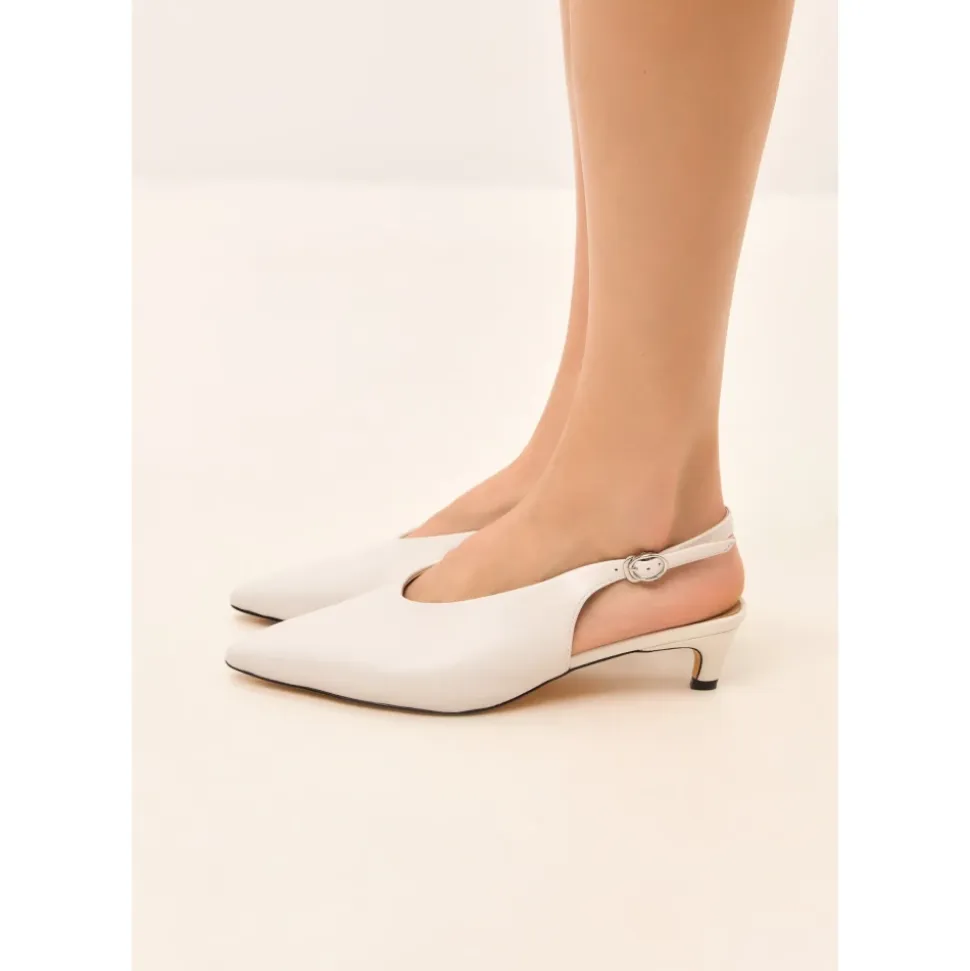 Scarpe con Tacco a Spillo Slingback Minimaliste - Bianche