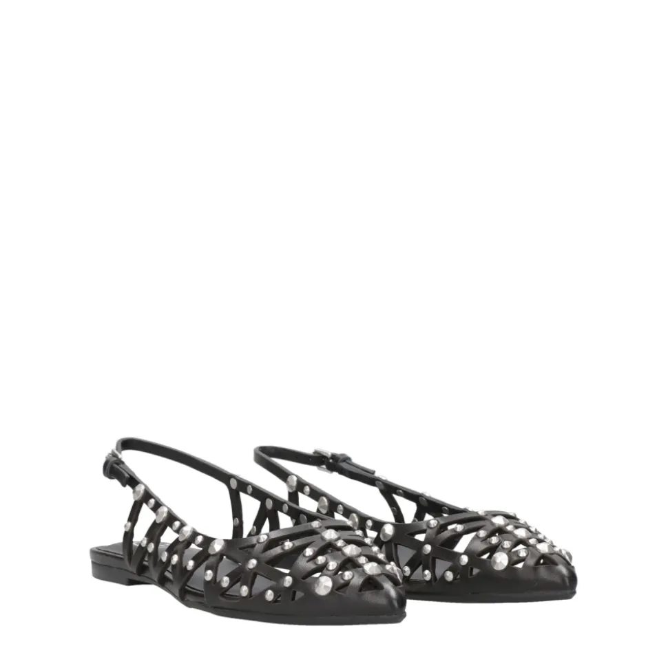 Scarpe in Pelle con Borchie e Cut-Out