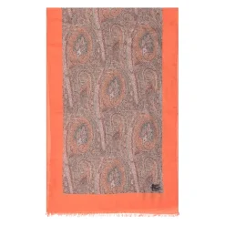Sciarpa in cashmere con motivo floreale paisley