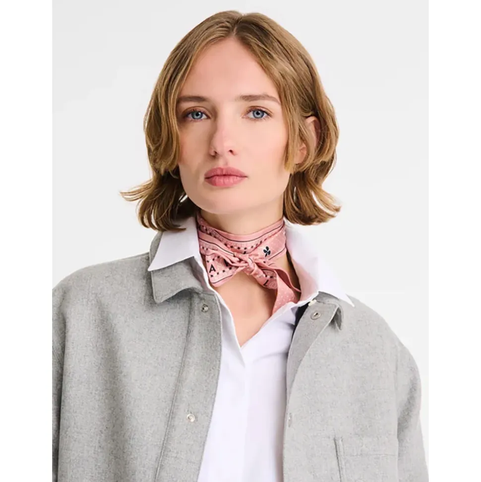 Sciarpa Rosa Paisley Floreale Seta Donna