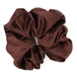 Scrunchie in raso con decorazione dorata