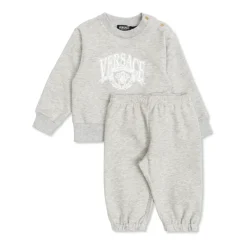 Set Felpa e Pantaloni Sportivi in Jersey di Cotone Stampato