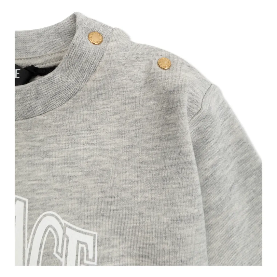 Set Felpa e Pantaloni Sportivi in Jersey di Cotone Stampato