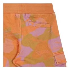 Shorts Arancioni con Patch Camo e Bussola
