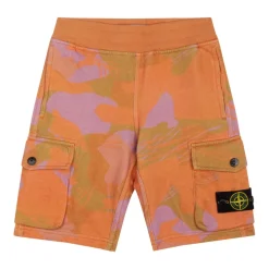 Shorts Arancioni con Patch Camo e Bussola