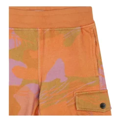 Shorts Arancioni con Patch Camo e Bussola