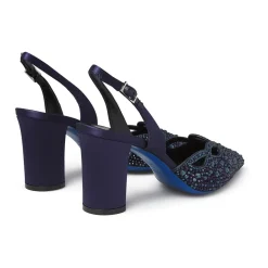Slinback gioielloin camoscio blu