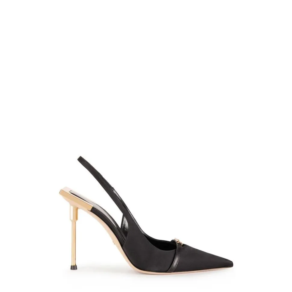 Slingback in raso
