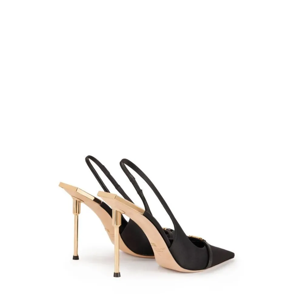 Slingback in raso
