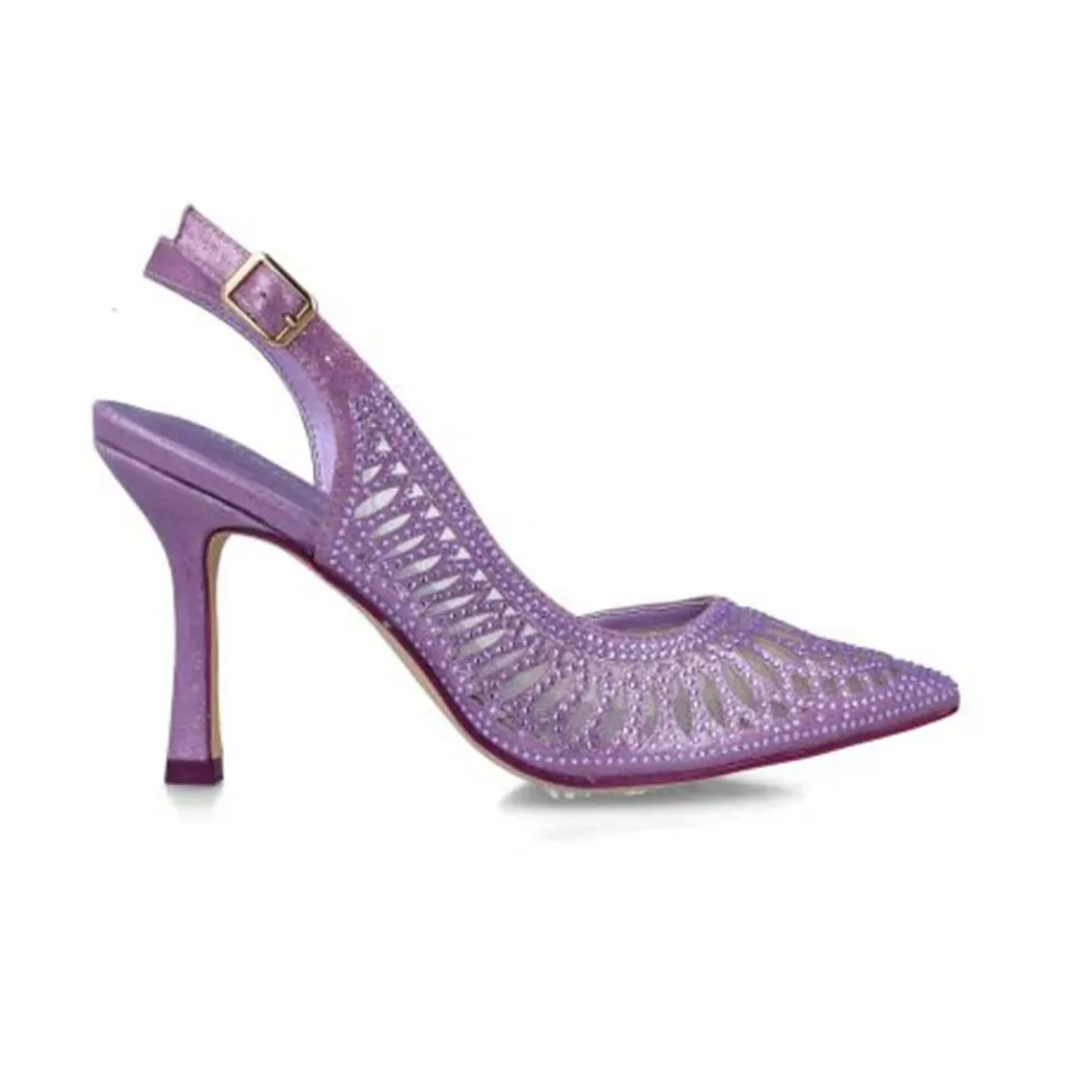Slingback in tulle e strass