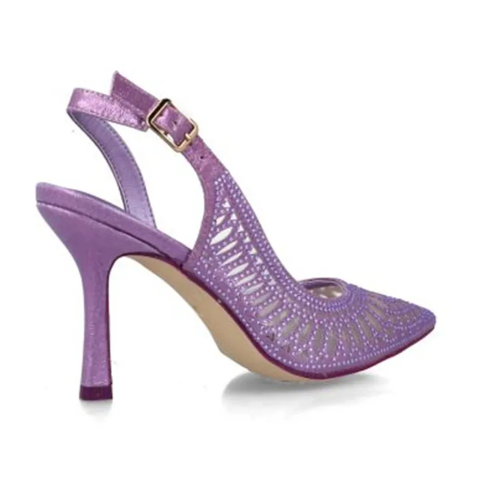 Slingback in tulle e strass