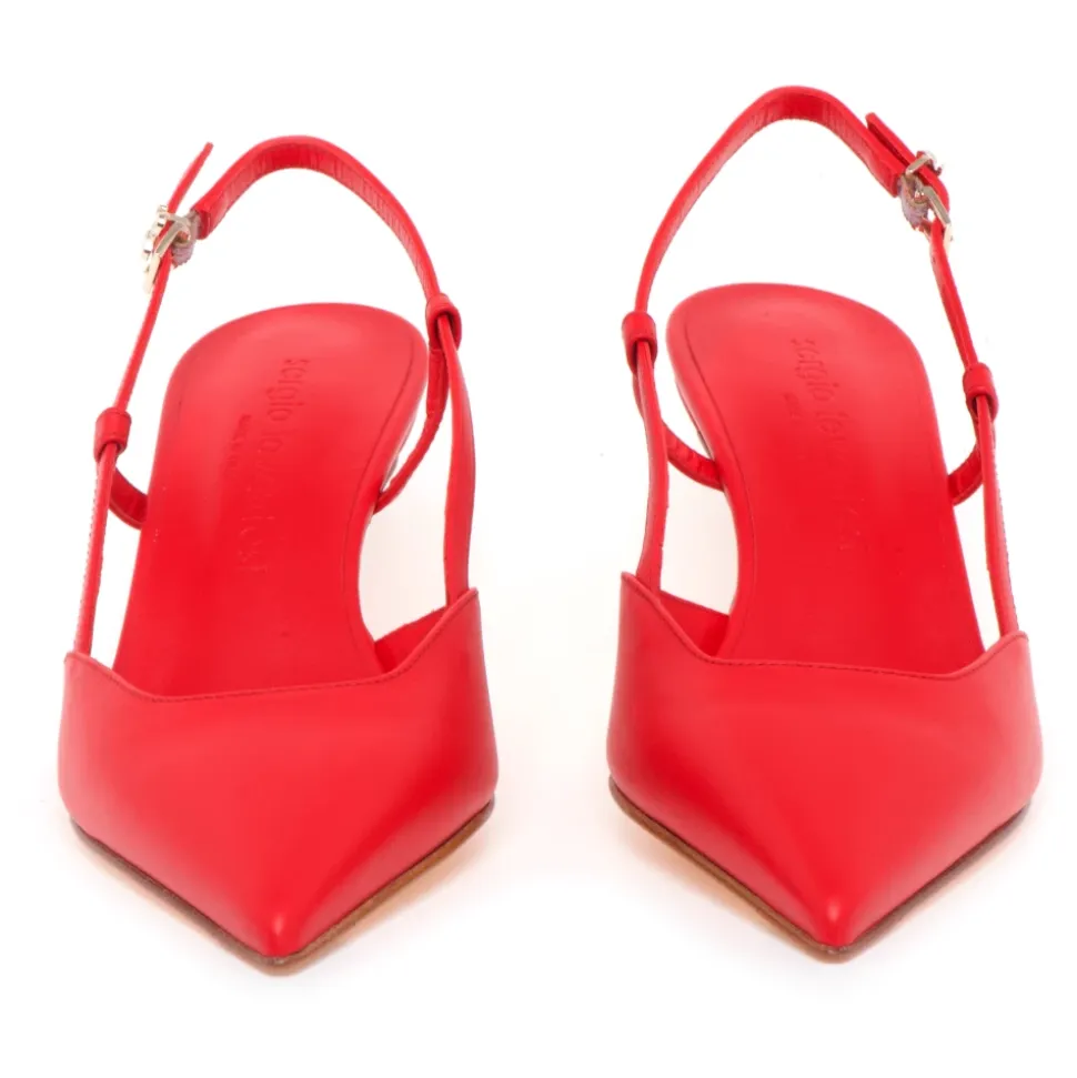 Sling-back Sergio Levantesi in pelle con tacco 55 mm