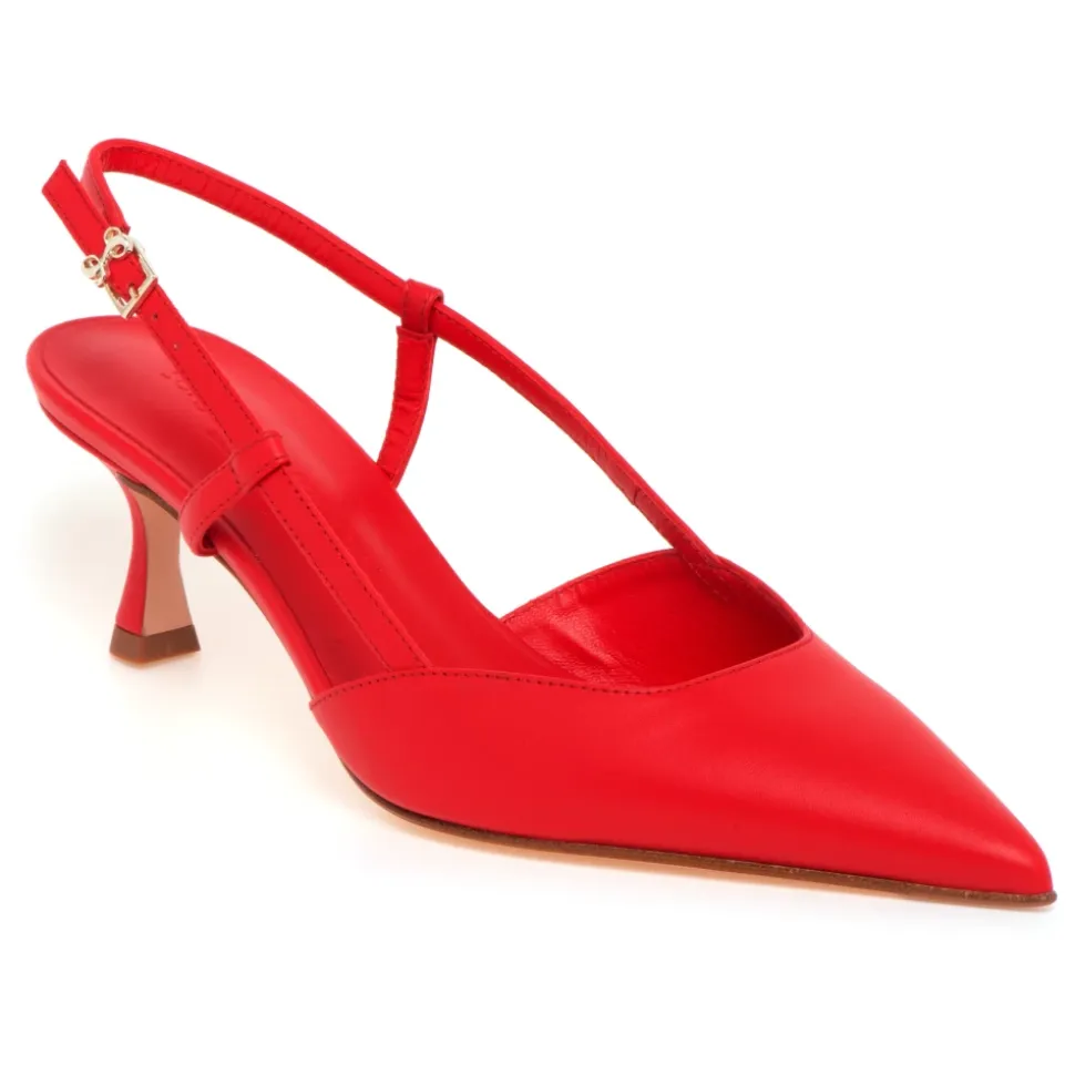Sling-back Sergio Levantesi in pelle con tacco 55 mm