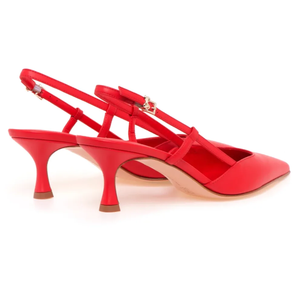 Sling-back Sergio Levantesi in pelle con tacco 55 mm